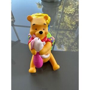 Disney Applause Winnie the Pooh‎ Piglet Hunny Pot Piggy Bank Yellow Red EUC